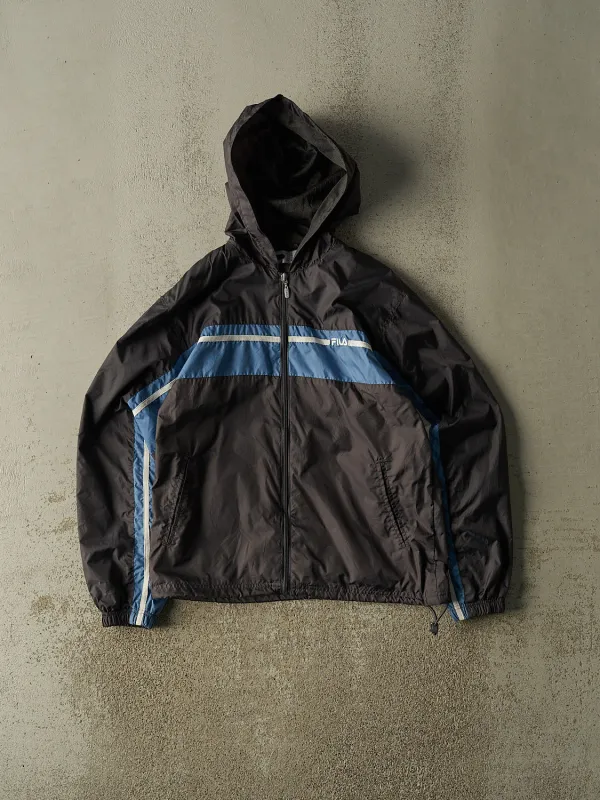 Vintage Y2K Grey Fila Hooded Windbreaker Jacket (S) made by Rebalance Vintage