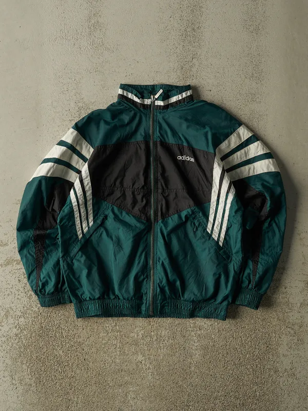 Vintage 90s Green Adidas Embroidered Windbreaker Jacket (XS/S) made by Rebalance Vintage