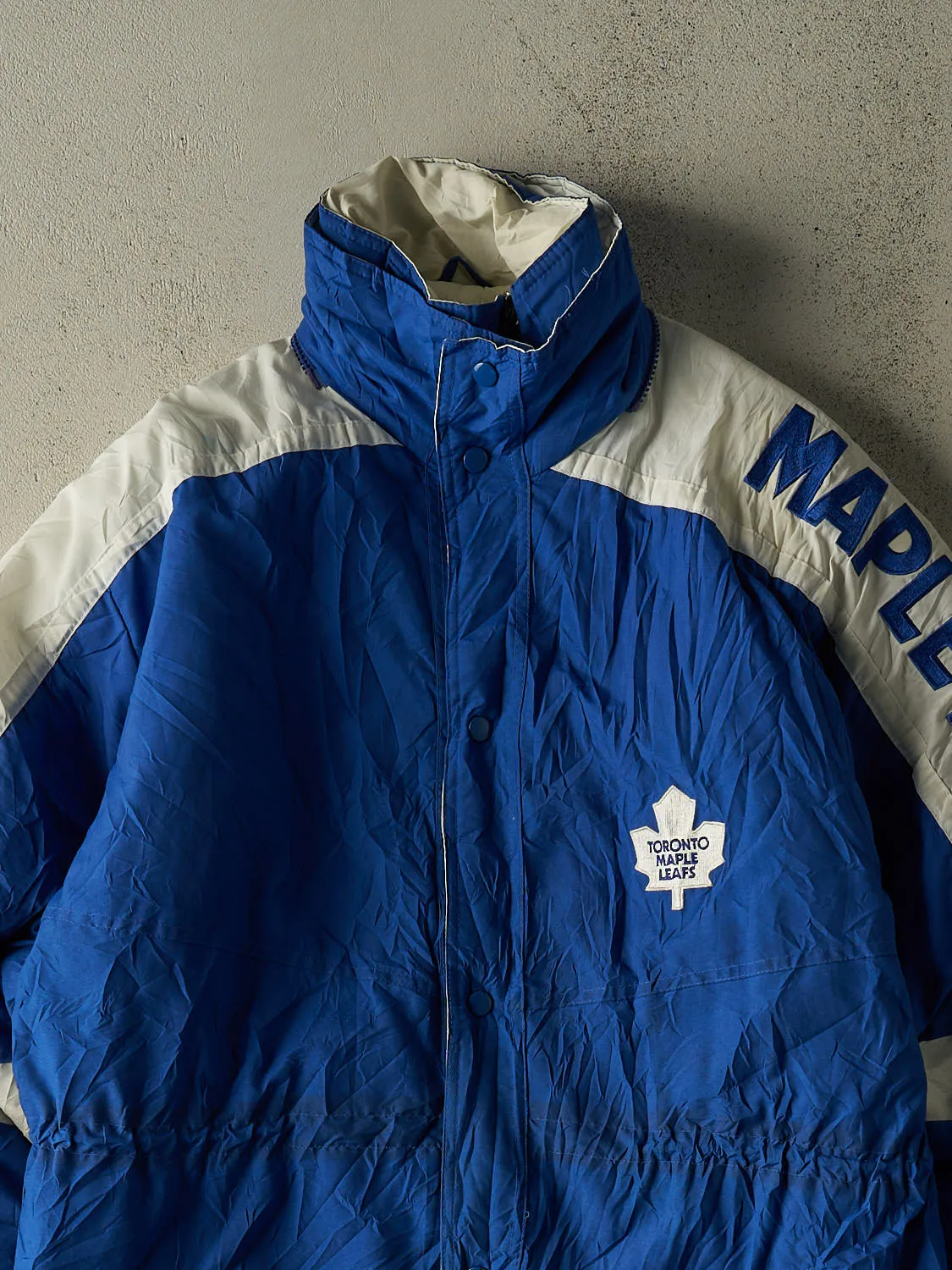 Vintage 90s Blue Toronto Maple Leafs Starter Winter Long Jacket (XL/XXL) sold by Rebalance Vintage product image thumbnail 2