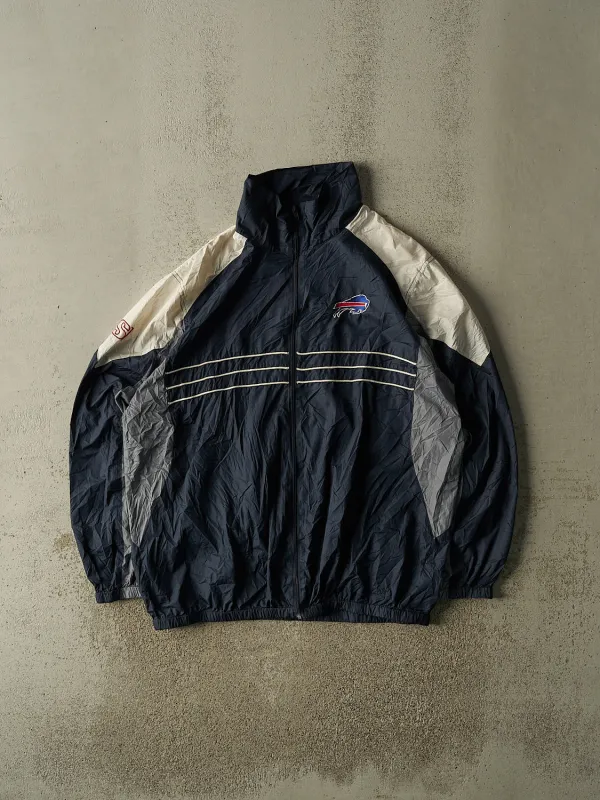 Vintage Y2K Navy Blue Buffalo Bills Windbreaker Jacket (XL/XXL) made by Rebalance Vintage