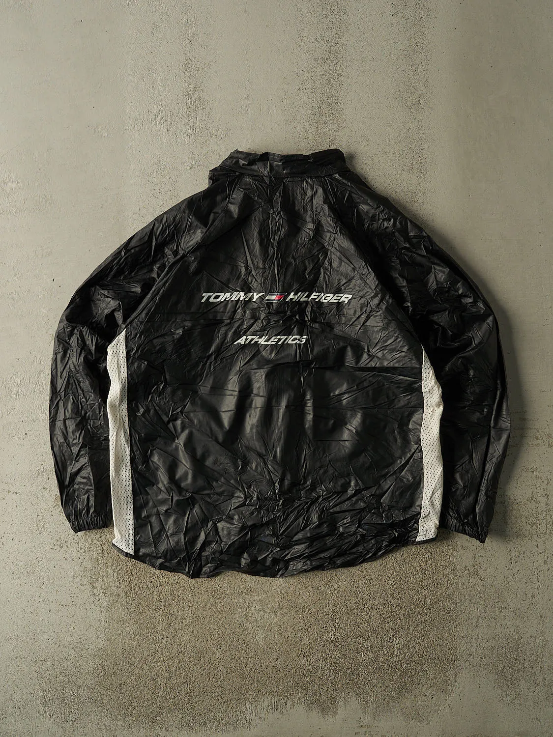 Vintage 90s Black Tommy Hilfiger Velcro Rain Jacket (XXL) sold by Rebalance Vintage product image thumbnail 2
