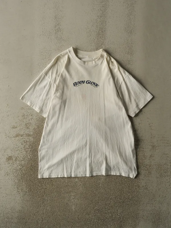 Vintage 90s White Body Glove Single Stitch Surf Tee (XL) made by Rebalance Vintage