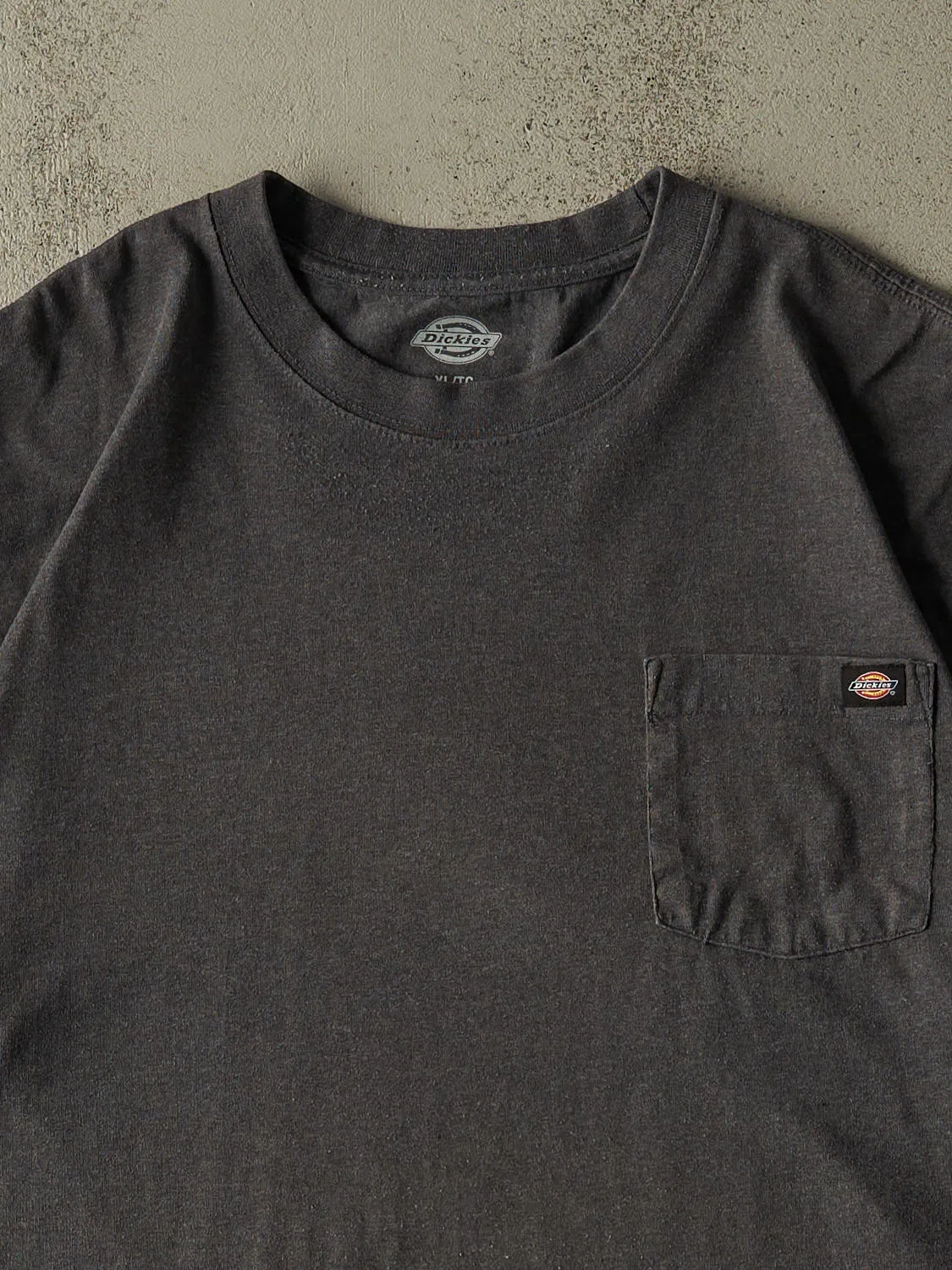 Vintage Y2K Charcoal Grey Dickies Embroidered Pocket Tee (XL/XXL) sold by Rebalance Vintage product image thumbnail 2