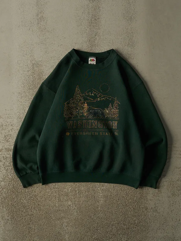 Vintage 90s Green Washington  Crewneck (M) made by Rebalance Vintage
