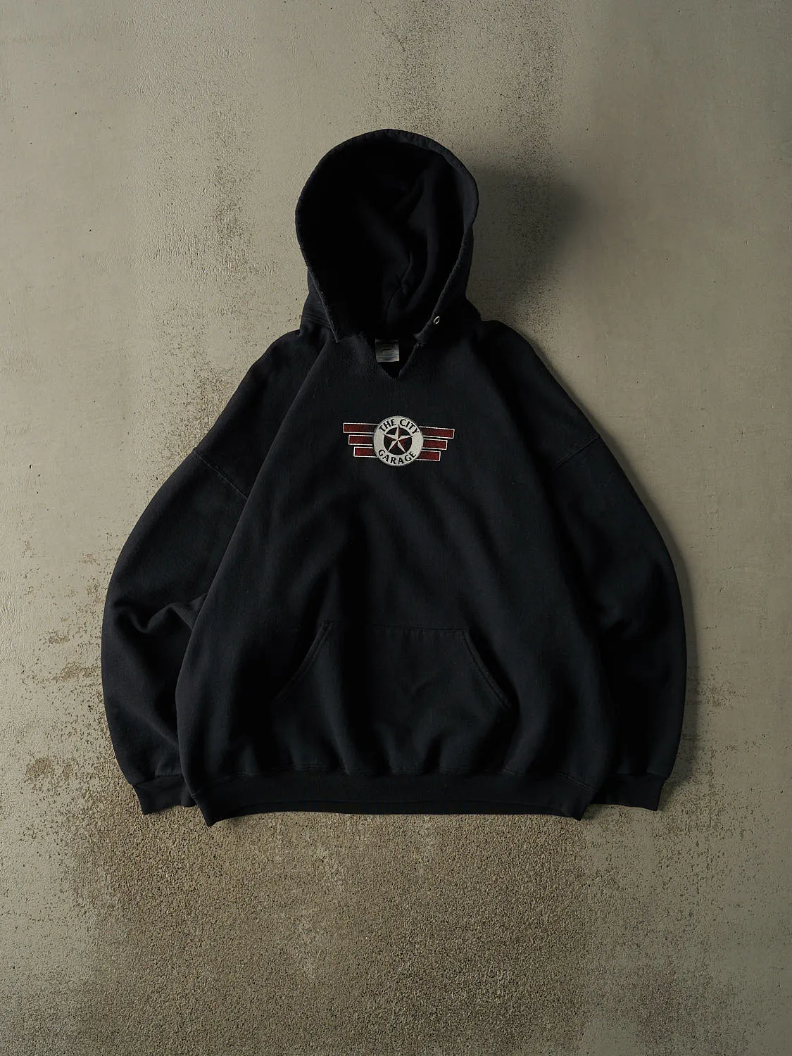 Vintage Y2K Faded Black The City Garage Hoodie (XXL/XXXL) sold by Rebalance Vintage