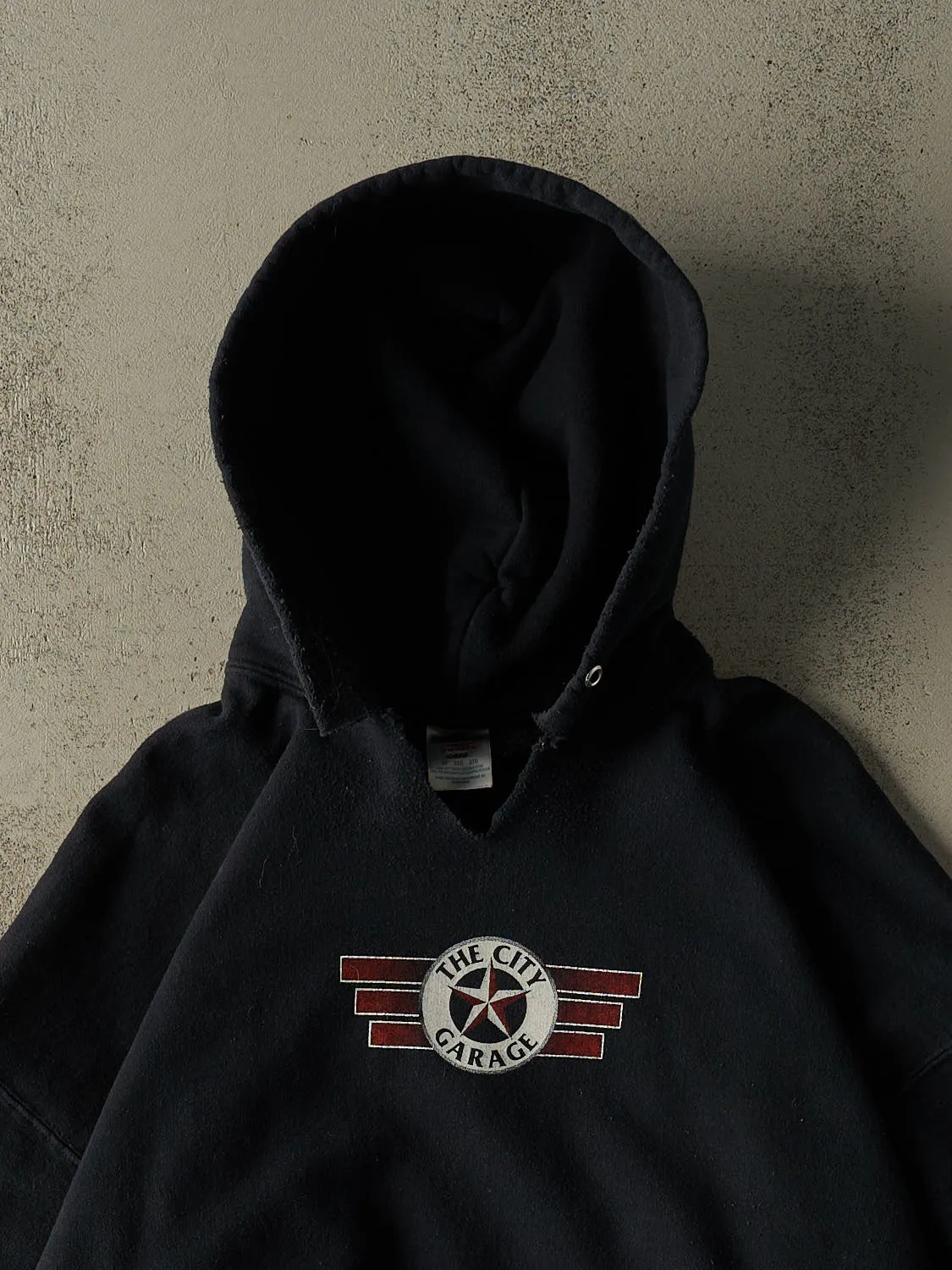 Vintage Y2K Faded Black The City Garage Hoodie (XXL/XXXL) sold by Rebalance Vintage product image thumbnail 3