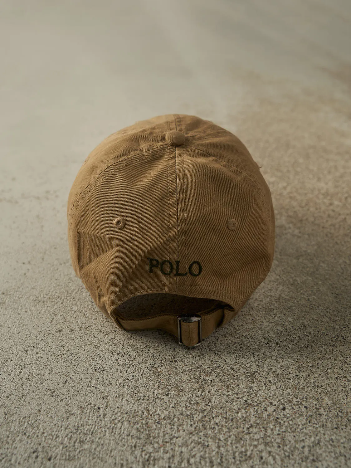 Vintage Y2K Camel Polo Ralph Lauren Strapback Hat (O/S) sold by Rebalance Vintage product image thumbnail 4
