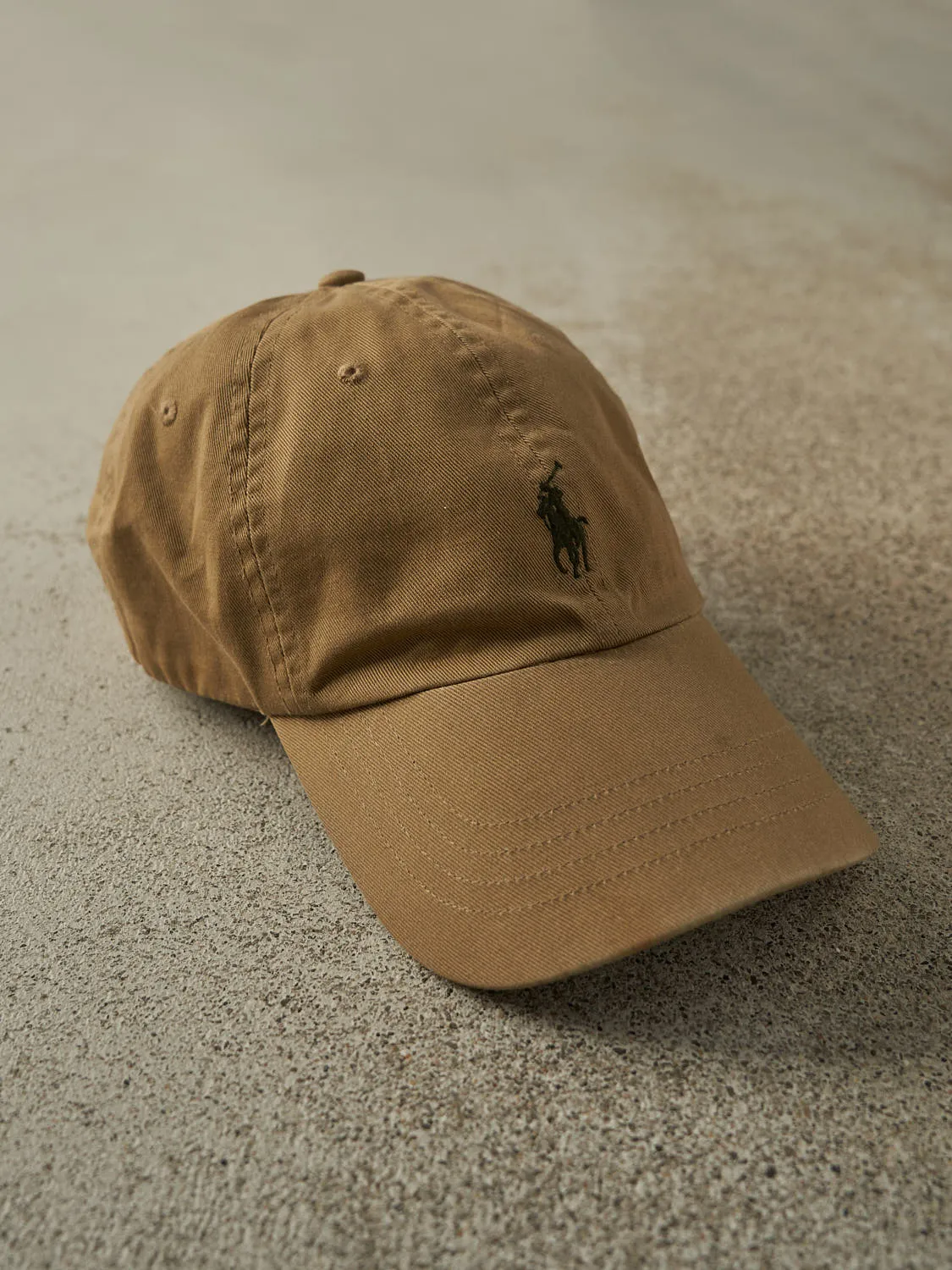 Vintage Y2K Camel Polo Ralph Lauren Strapback Hat (O/S) sold by Rebalance Vintage product image thumbnail 3