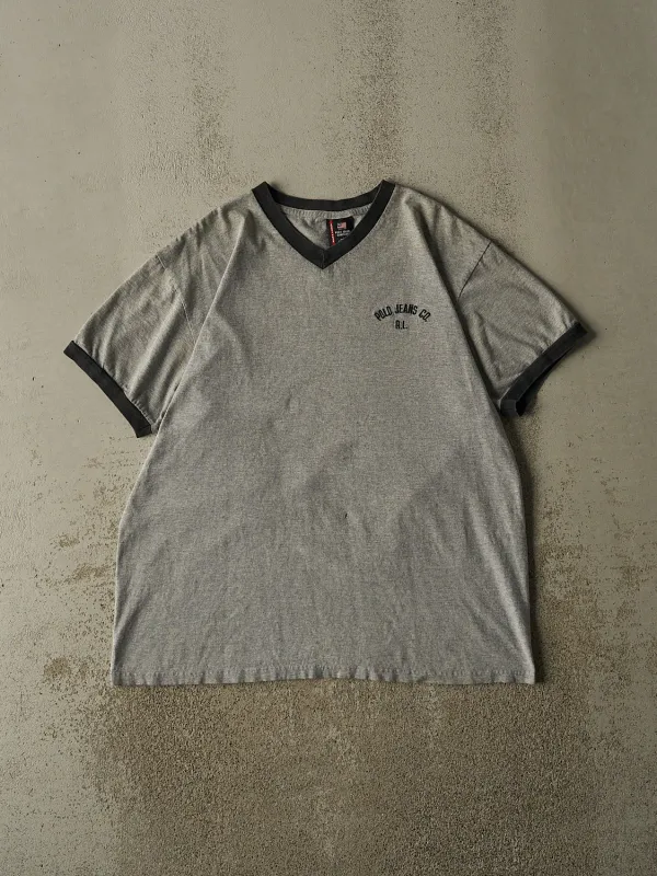 Vintage 90s Grey Polo Jeans Co Ralph Lauren Ringer Tee (L/XL) made by Rebalance Vintage