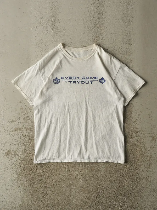 Vintage Y2K White Toronto Maple Leafs Slogan Tee (L) made by Rebalance Vintage