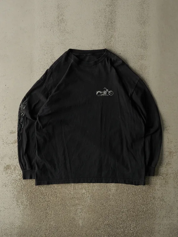 Vintage Y2K Black Mickey's Radicals Biker Flame Long Sleeve (L/XL) made by Rebalance Vintage
