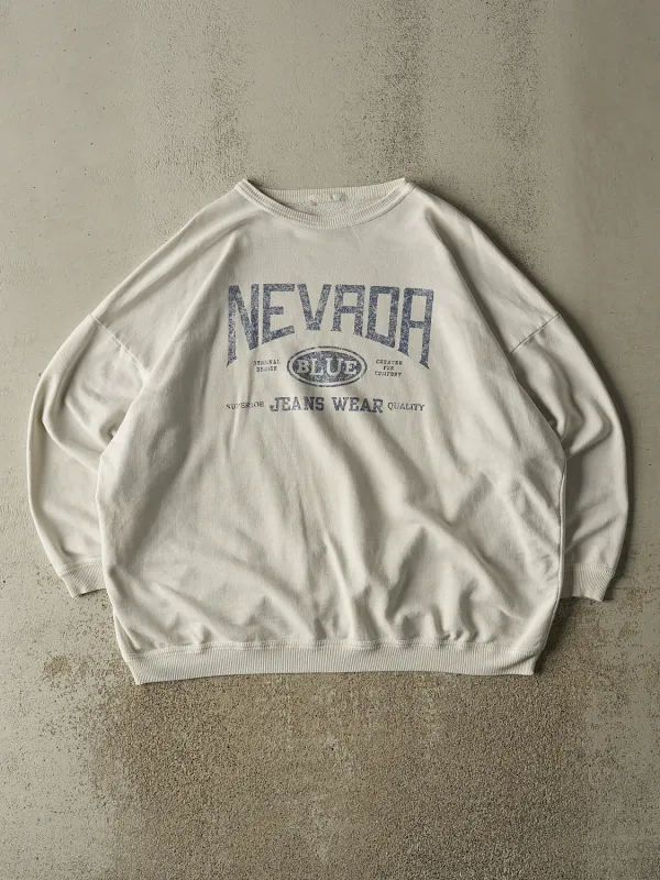 Vintage 90s Beige Nevada Jeans Crewneck (XXL) made by Rebalance Vintage