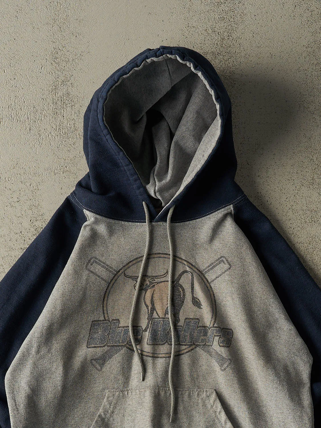 Vintage 90s Grey Blue Ballers Hoodie (S/M) sold by Rebalance Vintage product image thumbnail 3