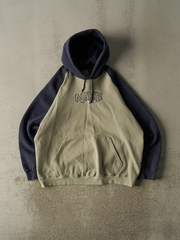 Vintage 90s Beige & Navy Nike Hoodie (XL/XXL) made by Rebalance Vintage