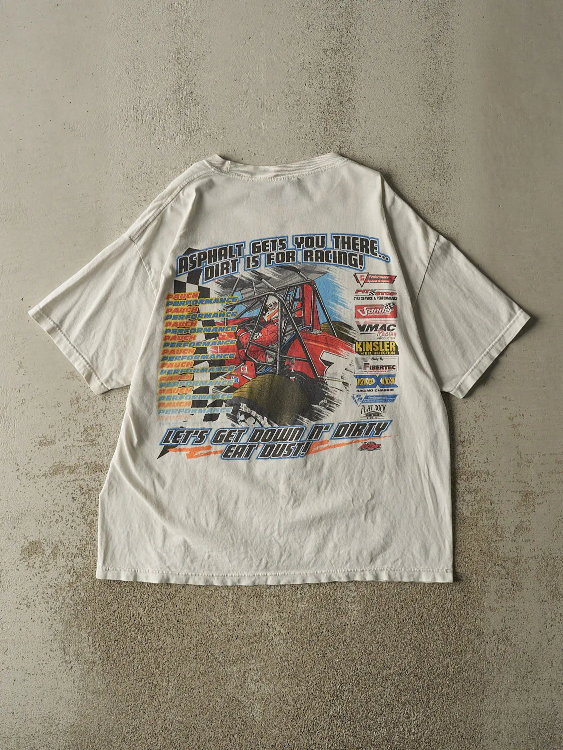 Vintage 04' White Billy Pauch Racing Tee (L/XL) sold by Rebalance Vintage product image thumbnail 2