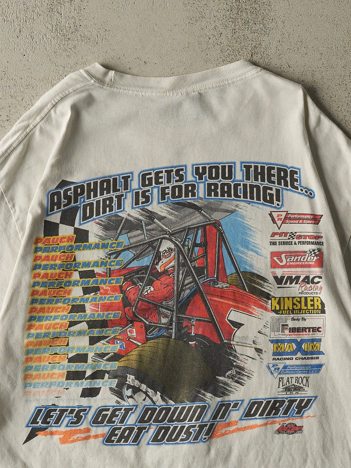 Vintage 04' White Billy Pauch Racing Tee (L/XL) sold by Rebalance Vintage product image thumbnail 4
