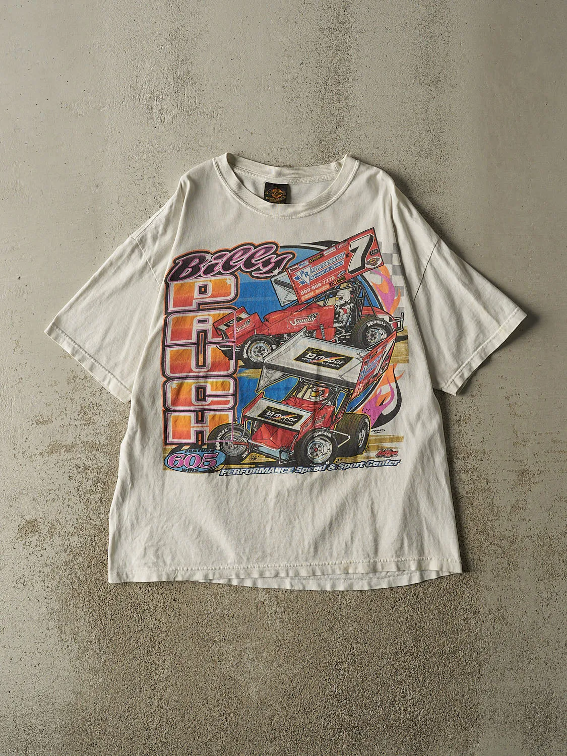Vintage 04' White Billy Pauch Racing Tee (L/XL) sold by Rebalance Vintage