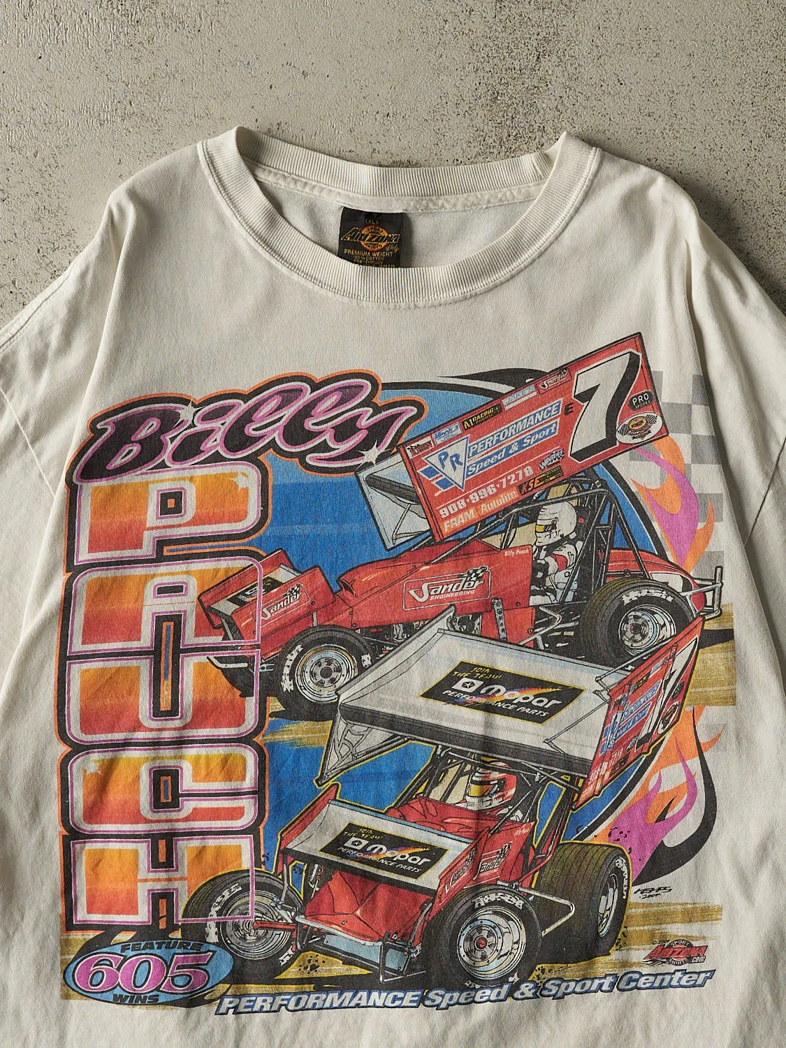 Vintage 04' White Billy Pauch Racing Tee (L/XL) sold by Rebalance Vintage product image thumbnail 3