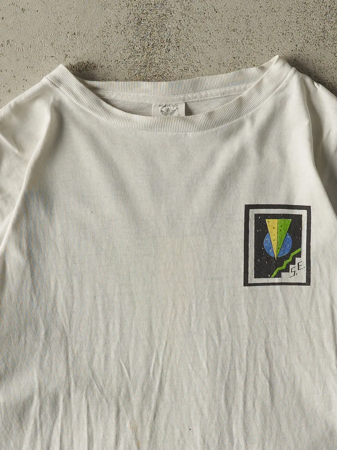 Vintage Y2K Beige Adidas Tee (L) sold by Rebalance Vintage product image thumbnail 3