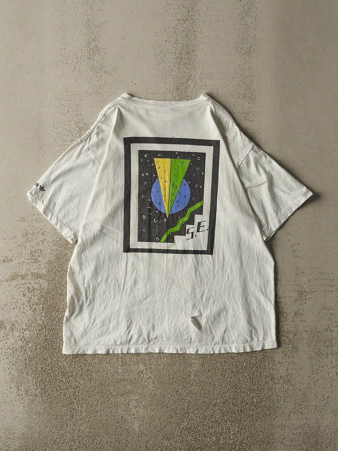 Vintage Y2K Beige Adidas Tee (L) sold by Rebalance Vintage product image thumbnail 2
