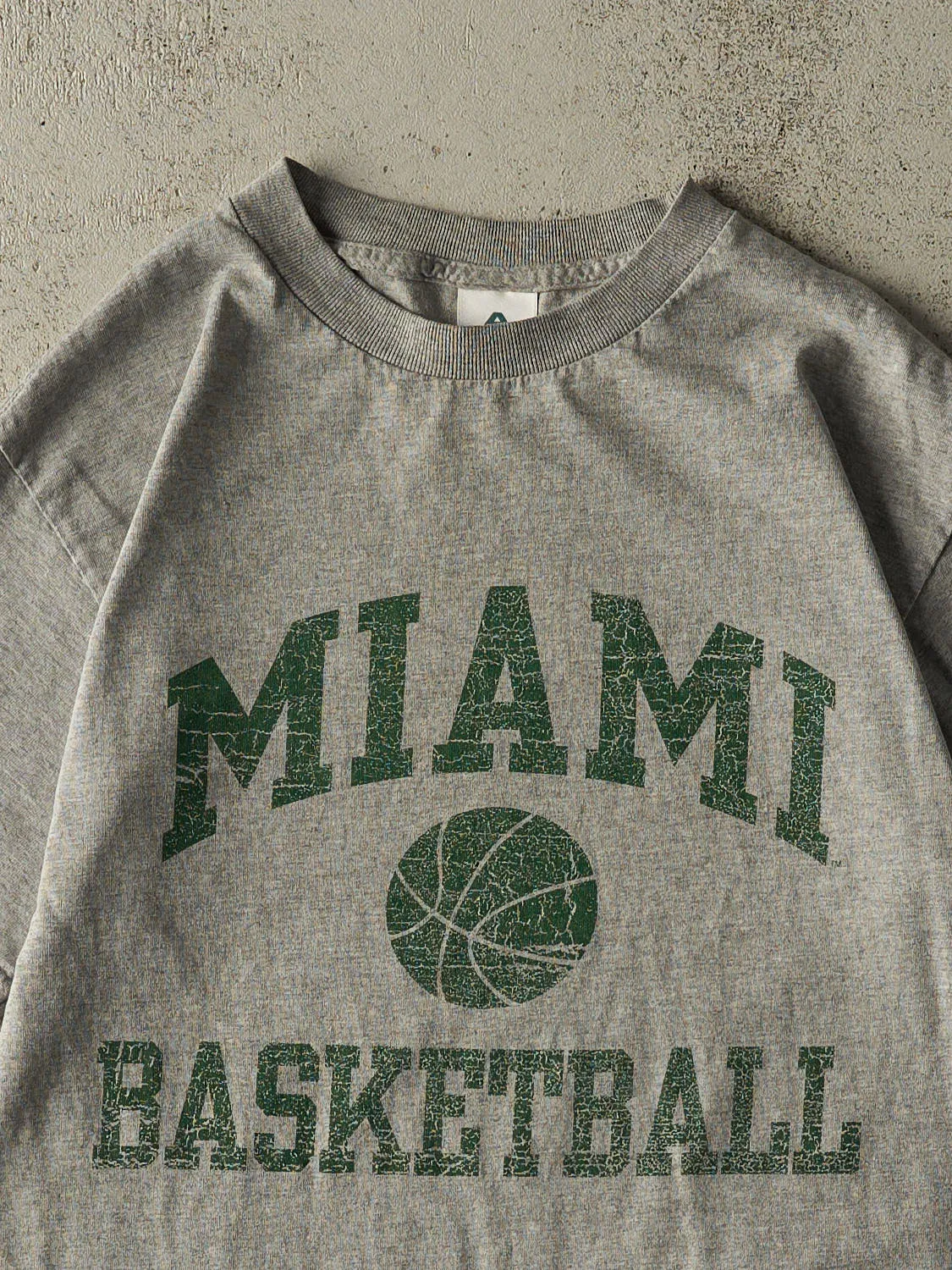 Vintage Y2K Grey Miami Basketball Tee (S/M) sold by Rebalance Vintage product image thumbnail 2
