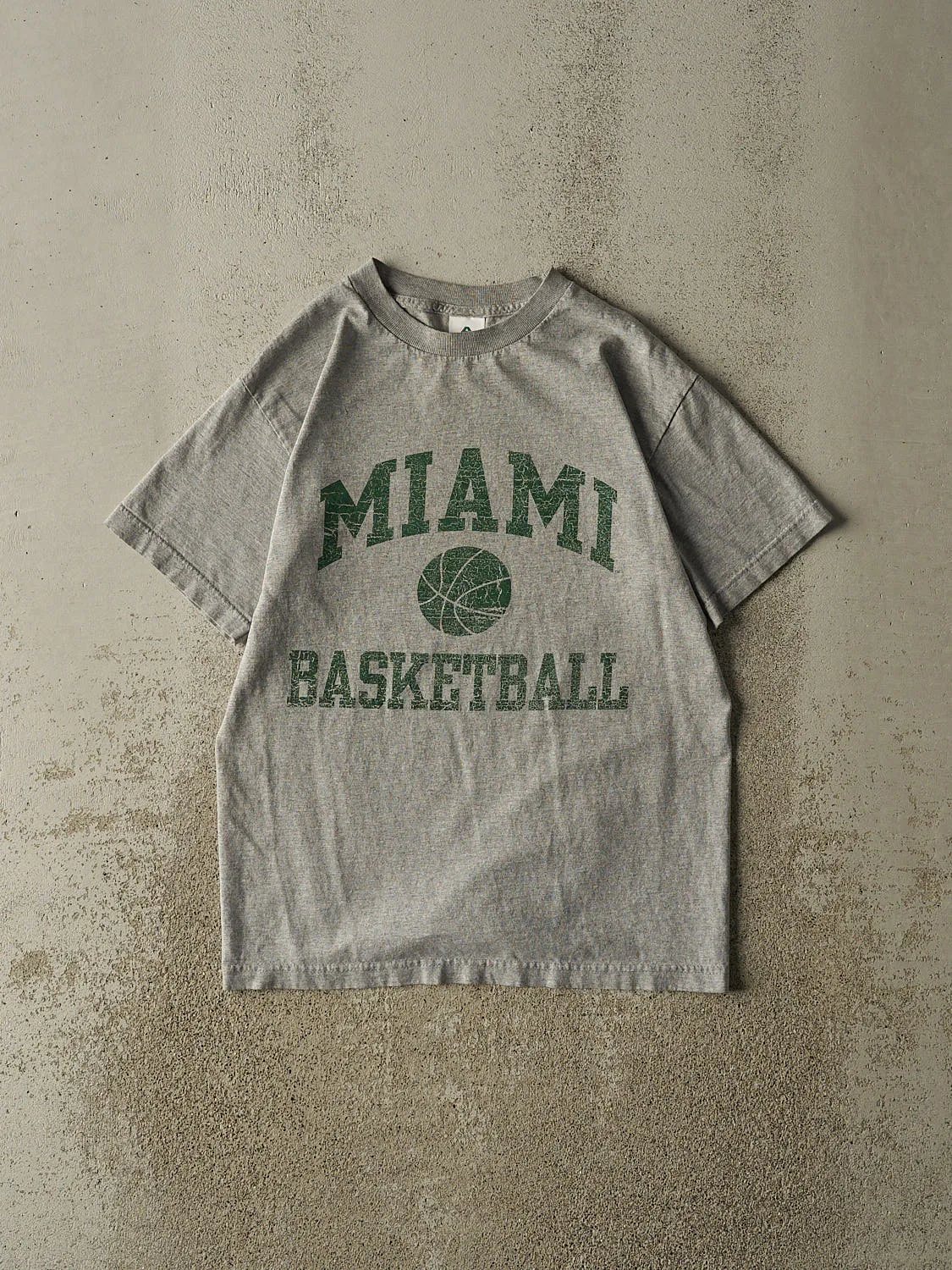 Vintage Y2K Grey Miami Basketball Tee (S/M) sold by Rebalance Vintage
