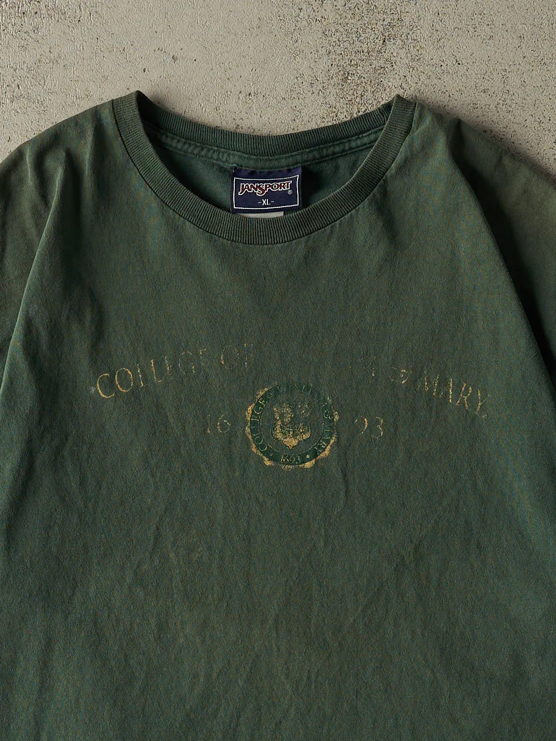 Vintage 90s Sun Faded Green College of William & Mary Tee (XL) sold by Rebalance Vintage product image thumbnail 2