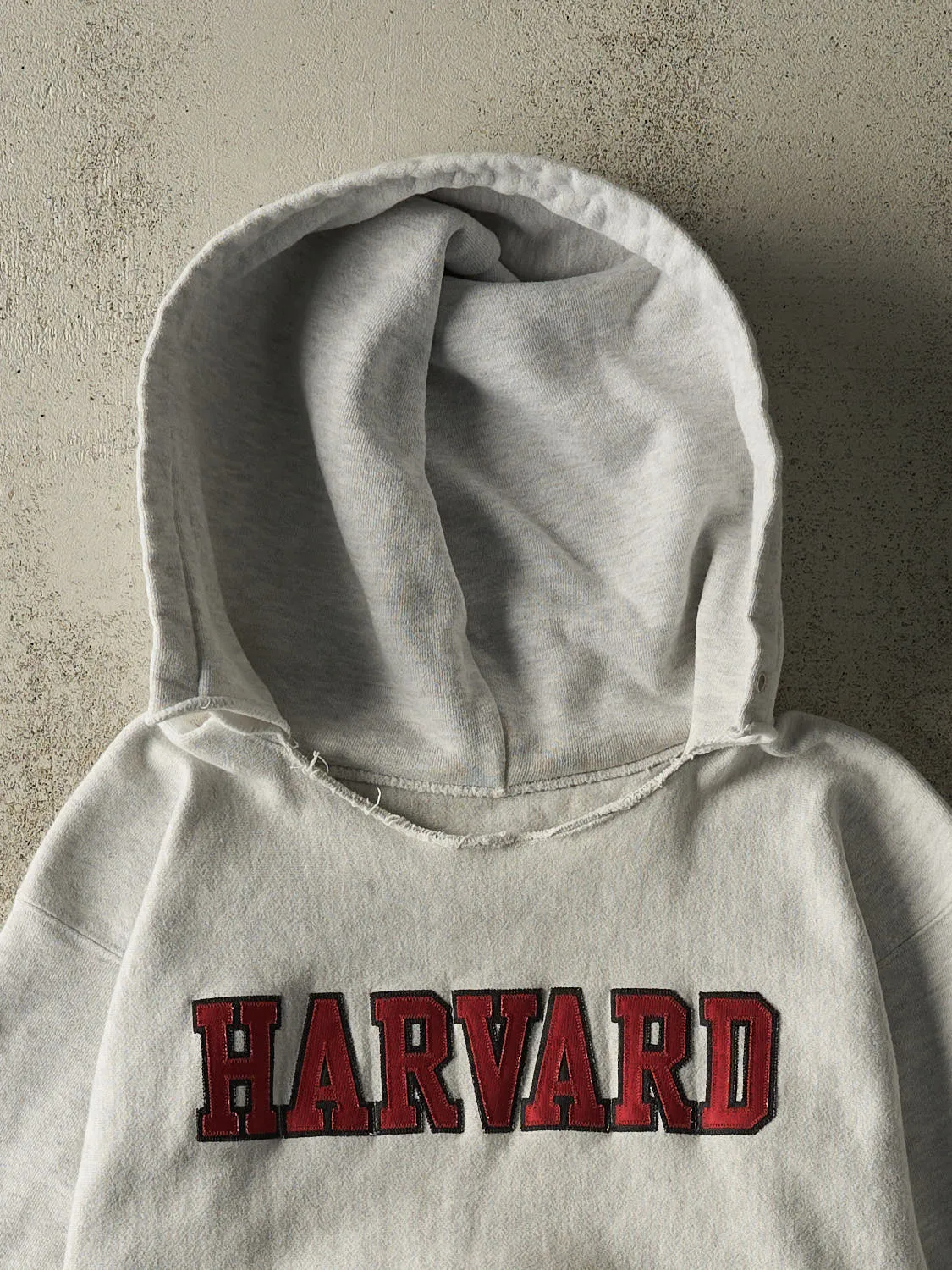 Vintage 90s Heather Grey Champion Reverse Weave Harvard University Hoodie (S/M) sold by Rebalance Vintage product image thumbnail 2
