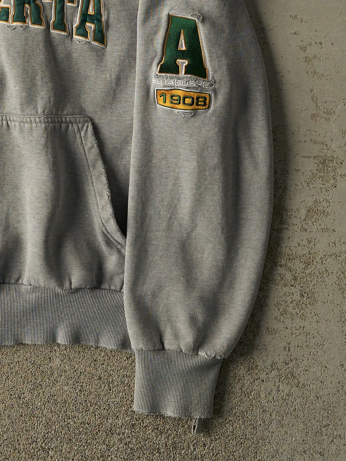 Vintage 90s Grey University of Alberta Hoodie (S/M) sold by Rebalance Vintage product image thumbnail 4