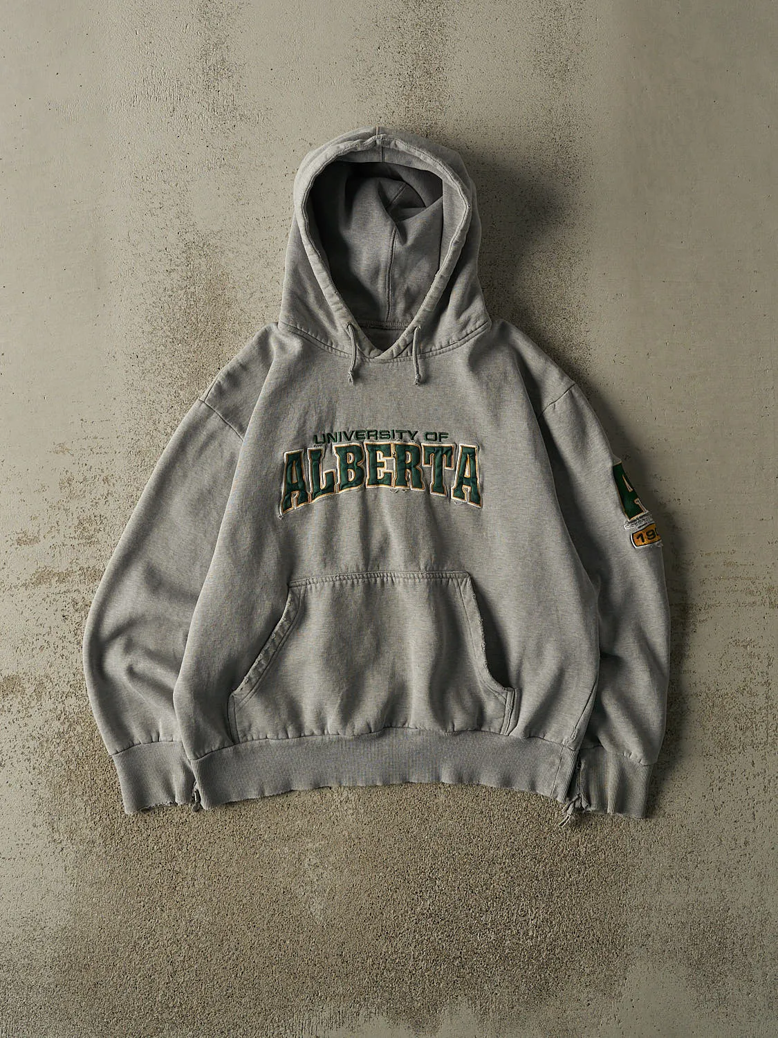 Vintage 90s Grey University of Alberta Hoodie (S/M) sold by Rebalance Vintage