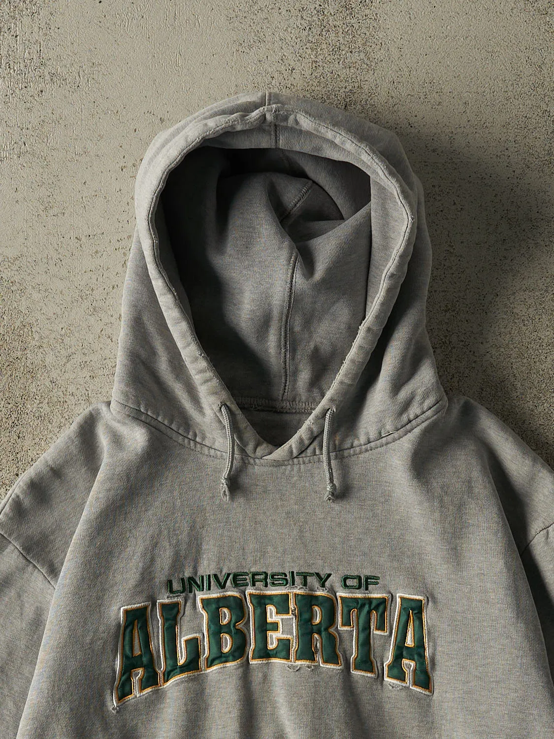Vintage 90s Grey University of Alberta Hoodie (S/M) sold by Rebalance Vintage product image thumbnail 2
