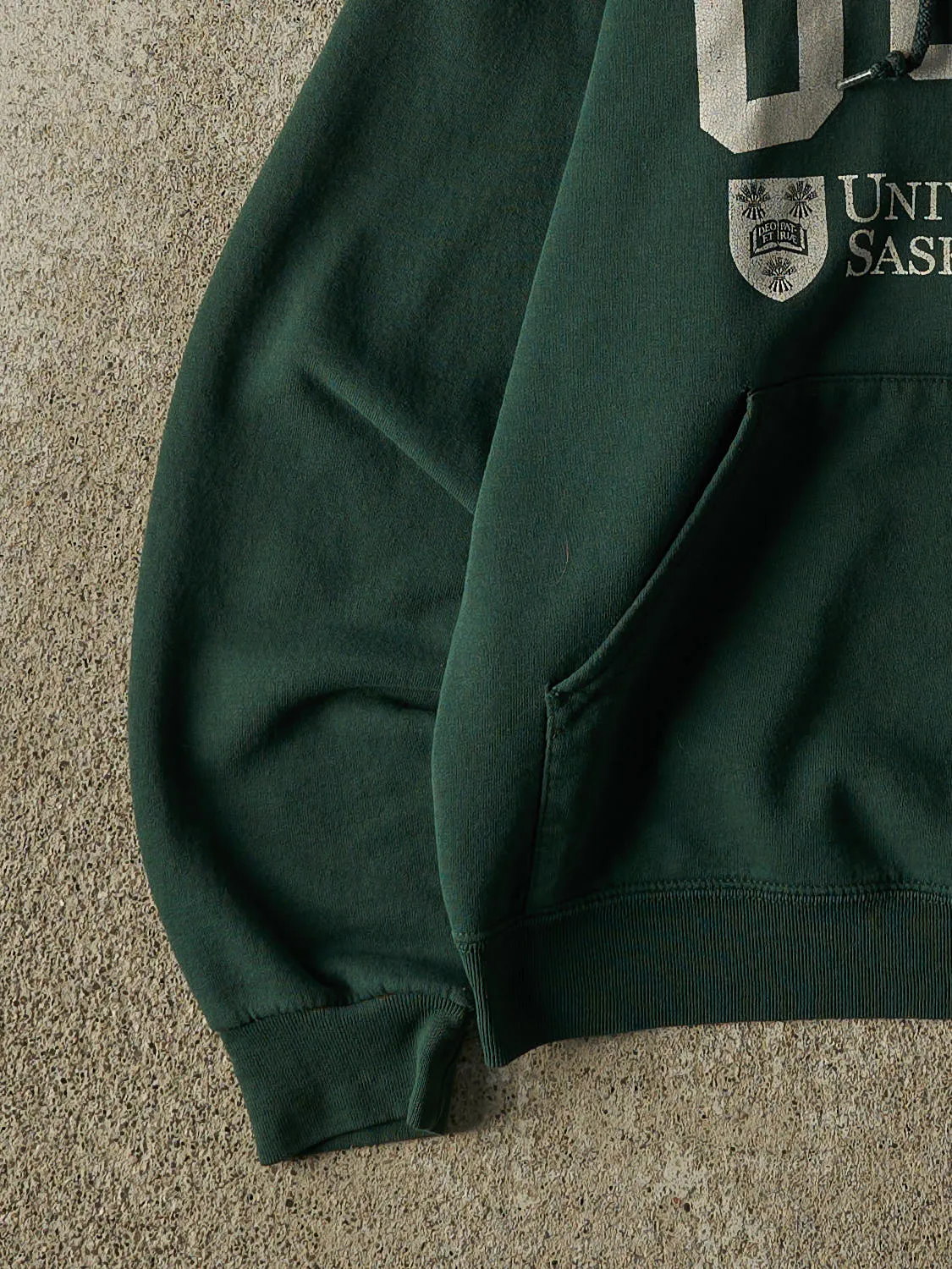 Vintage 90s Green University of Saskatchewan Hoodie (XXS/XS) sold by Rebalance Vintage product image thumbnail 3
