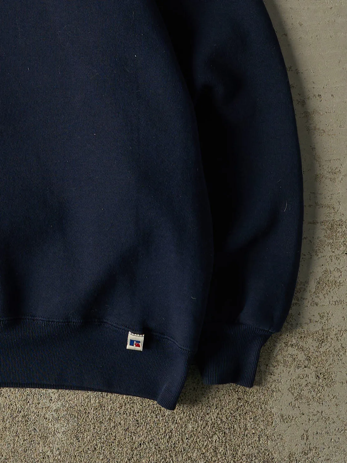 Vintage 90s Navy Blue Russell Athletic Blank Crewneck (XL/XXL) sold by Rebalance Vintage product image thumbnail 3