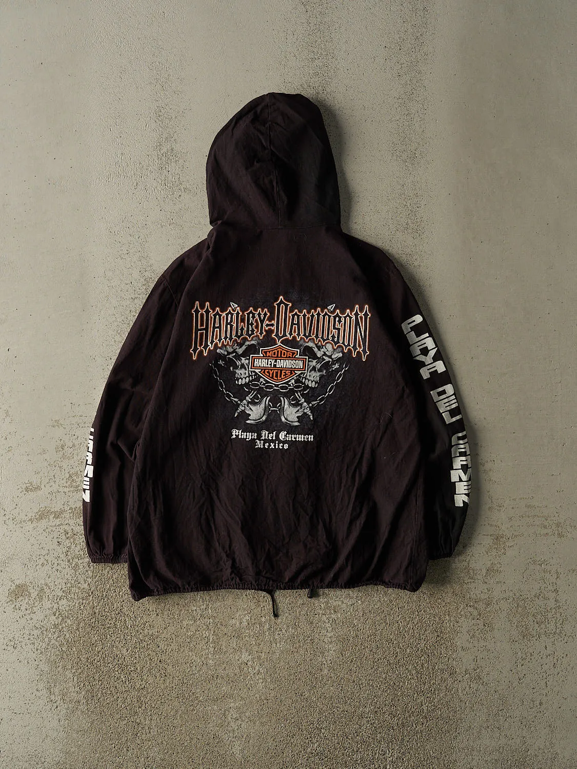 Vintage 90s Sun Faded Black Harley Davidson Mexico Lightweight Zip Up Hoodie (M) sold by Rebalance Vintage product image thumbnail 2