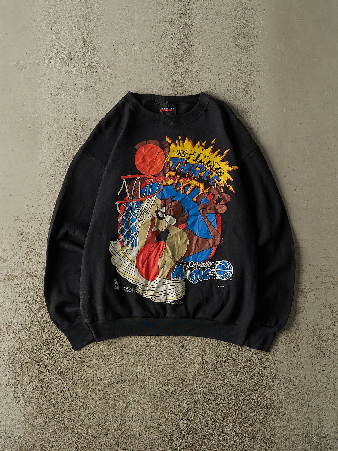 Vintage 93' Black Orlando Magic x Looney Tunes Crewneck (M) sold by Rebalance Vintage