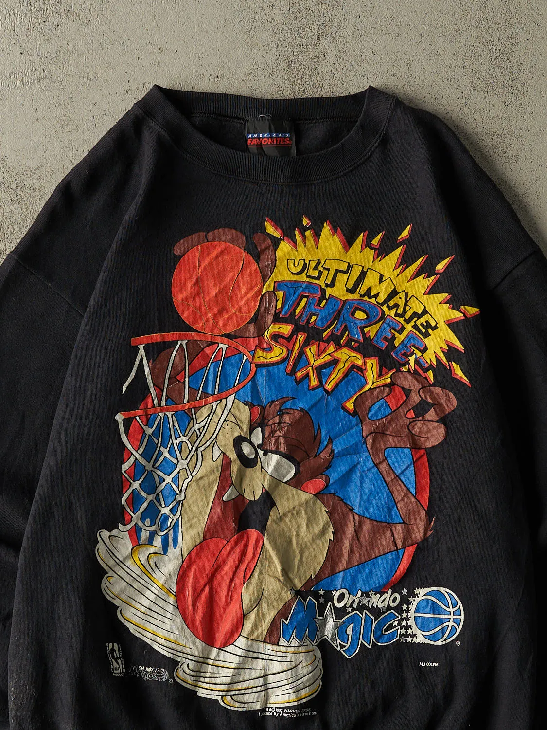 Vintage 93' Black Orlando Magic x Looney Tunes Crewneck (M) sold by Rebalance Vintage product image thumbnail 2