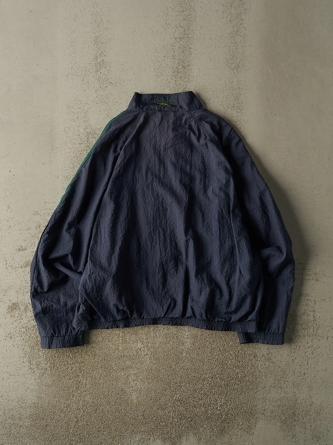 Vintage 90s Navy Blue Colour Block Reebok Windbreaker Jacket (L/XL) sold by Rebalance Vintage product image thumbnail 2