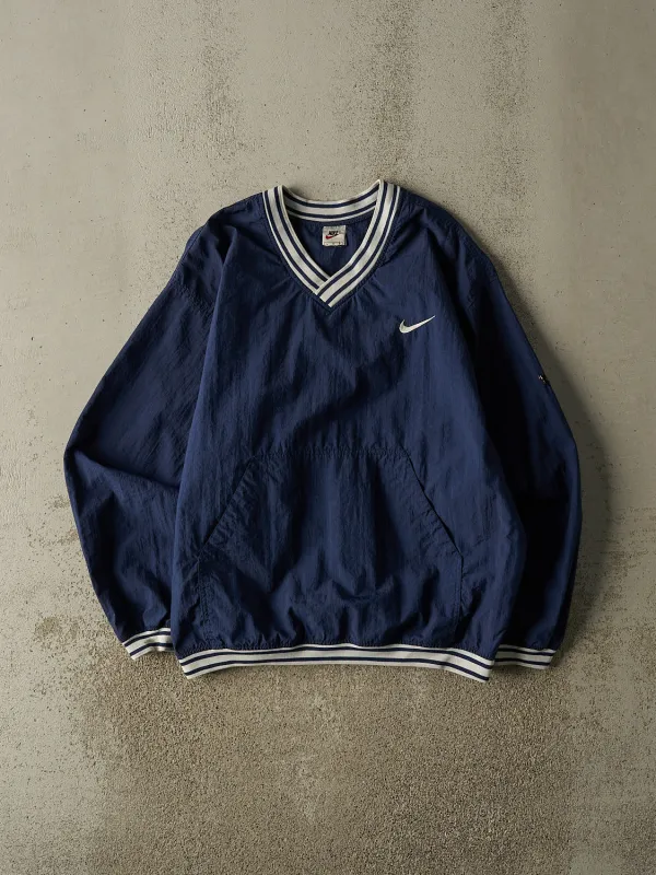 Vintage 90s Navy Blue Nike Pull Over Windbreaker Jacket (XL) made by Rebalance Vintage