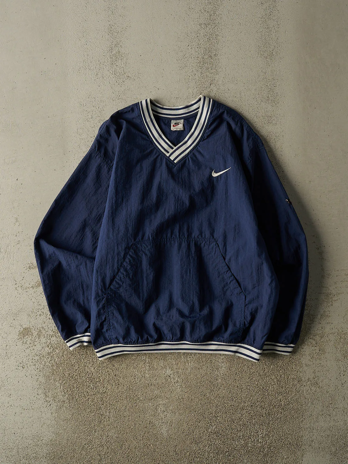 Vintage 90s Navy Blue Nike Pull Over Windbreaker Jacket (XL) sold by Rebalance Vintage