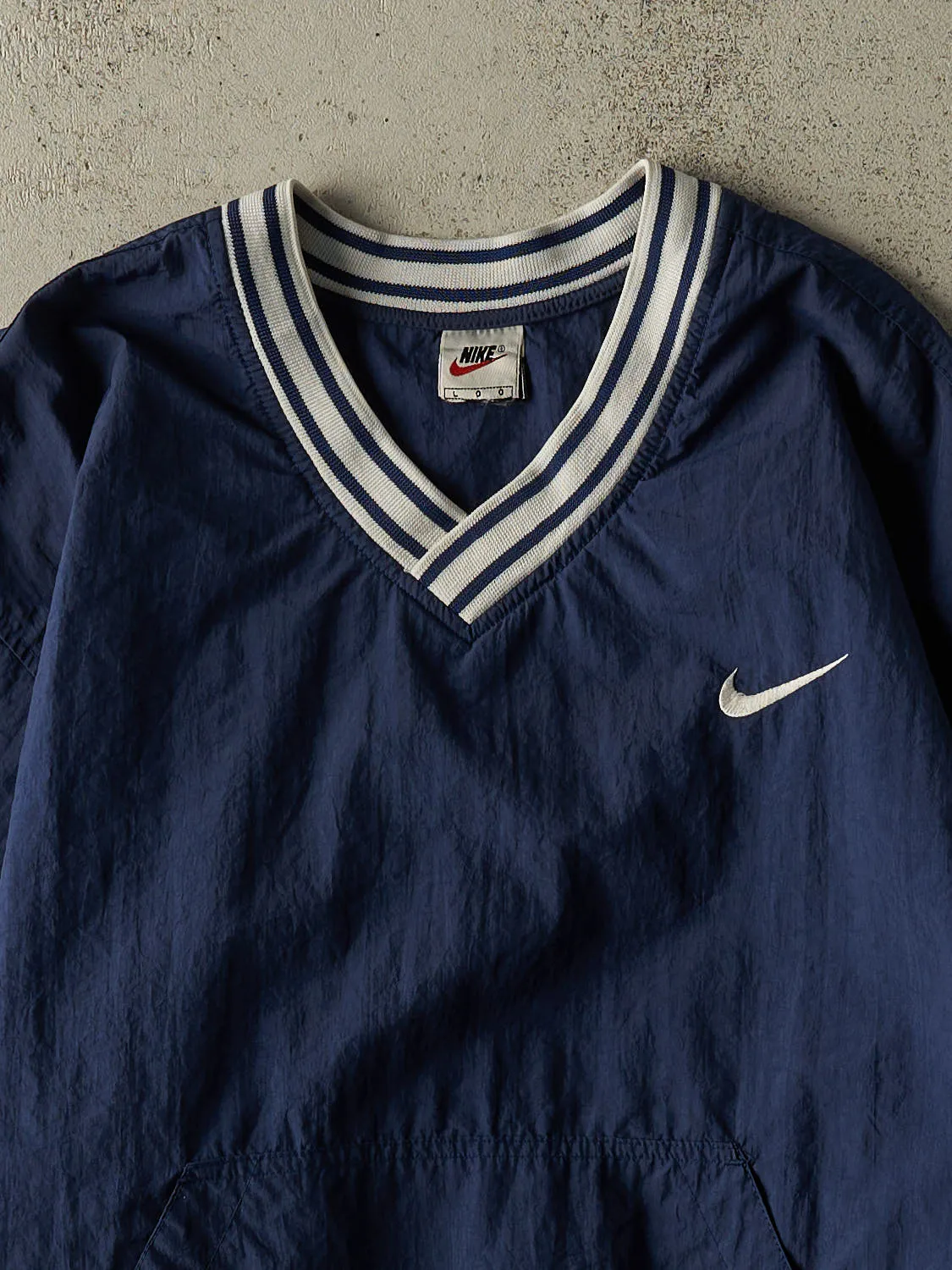 Vintage 90s Navy Blue Nike Pull Over Windbreaker Jacket (XL) sold by Rebalance Vintage product image thumbnail 2