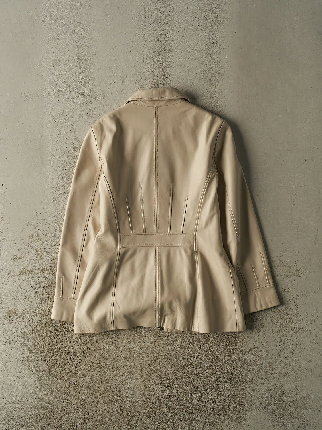 Vintage Y2K Beige Danier Soft Trench Leather Jacket (S/M) sold by Rebalance Vintage product image thumbnail 2
