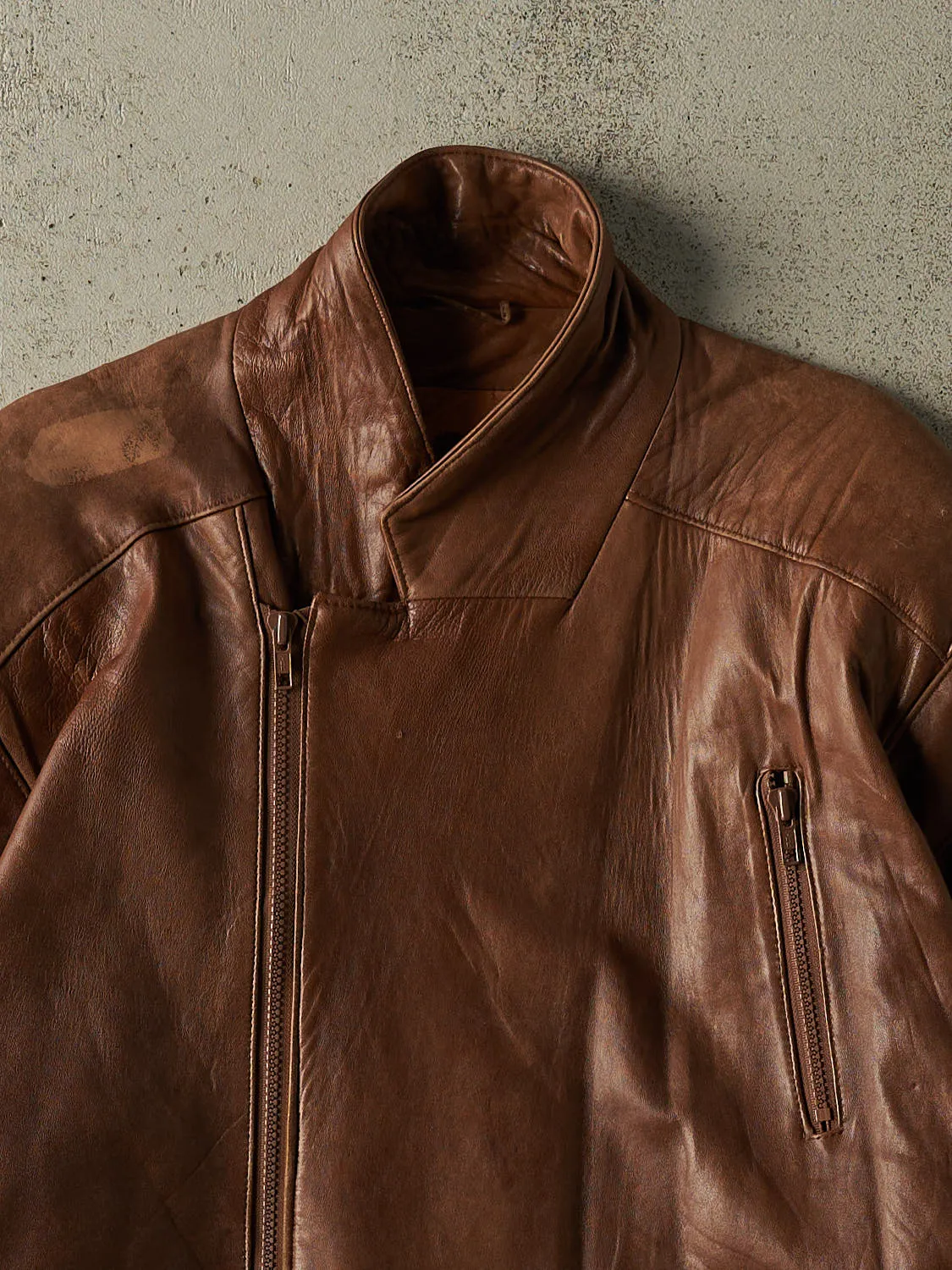 Vintage 90s Brown Soft Leather Jacket (M/L) sold by Rebalance Vintage product image thumbnail 3