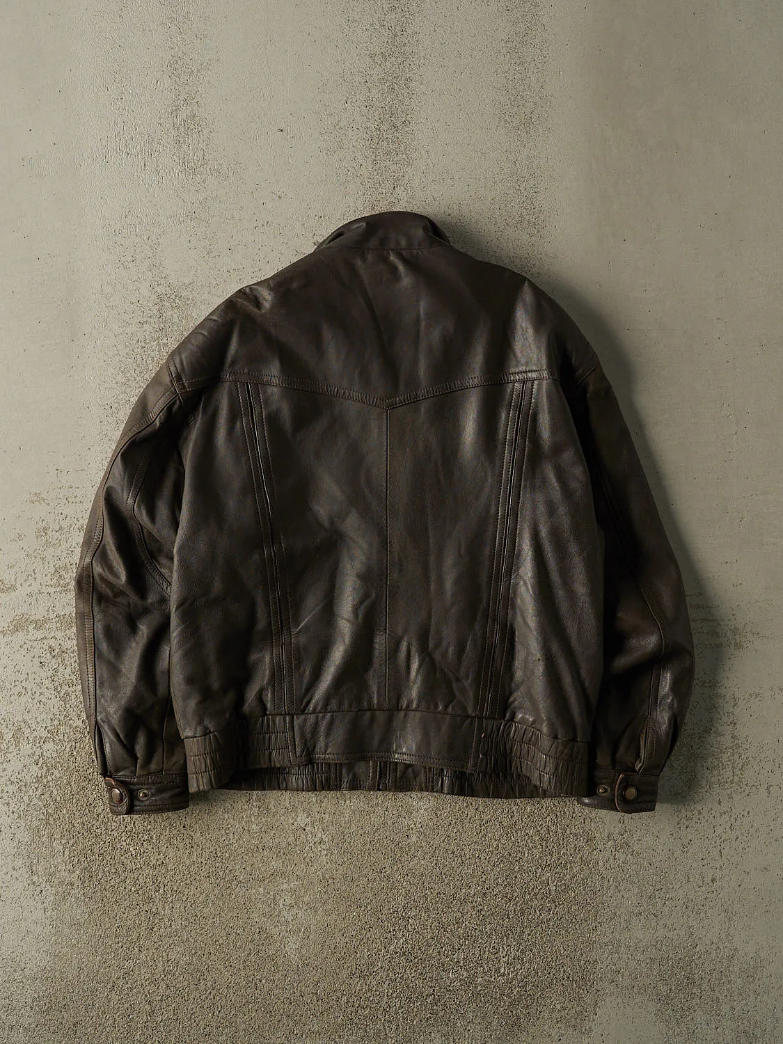 Vintage 90s Brown Leather Jacket (L/XL) sold by Rebalance Vintage product image thumbnail 2