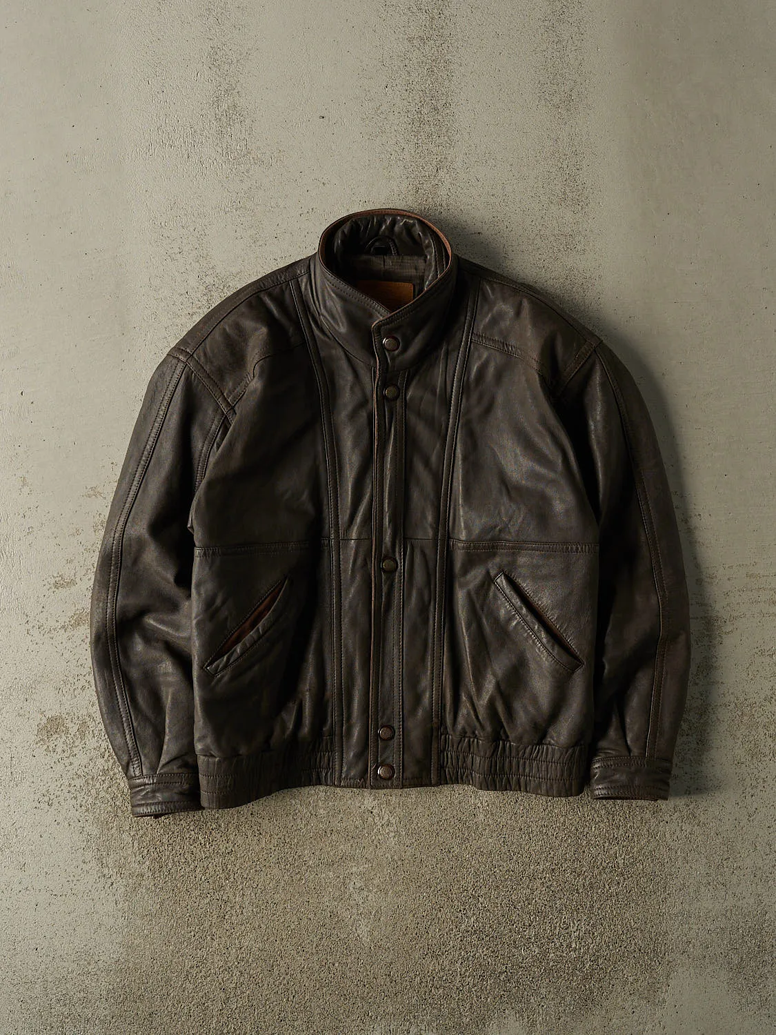 Vintage 90s Brown Leather Jacket (L/XL) sold by Rebalance Vintage