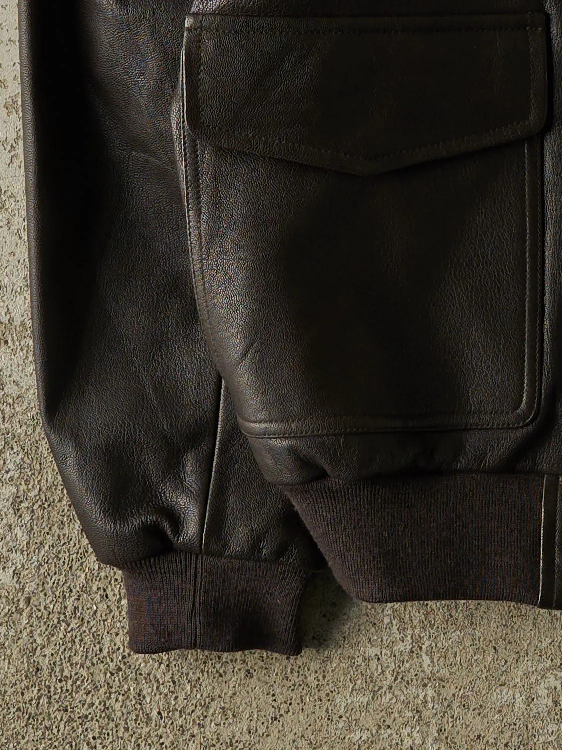 Vintage 90s Brown LL Bean Aviator Leather Jacket (M/L) sold by Rebalance Vintage product image thumbnail 5