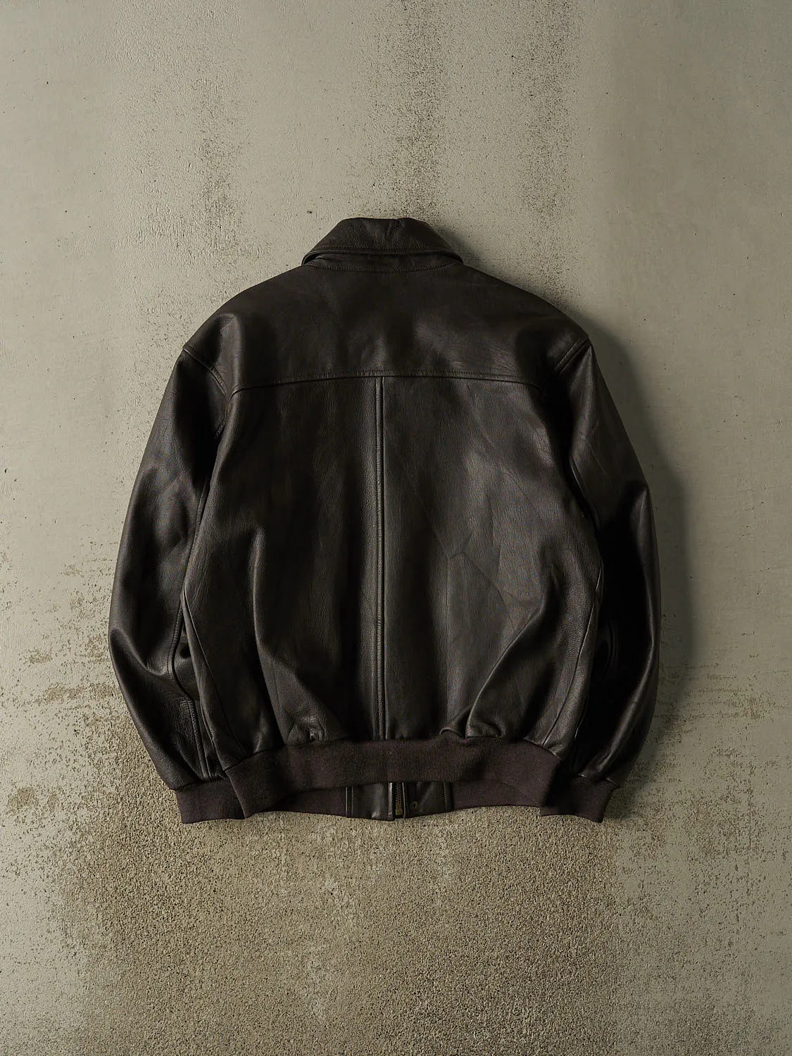Vintage 90s Brown LL Bean Aviator Leather Jacket (M/L) sold by Rebalance Vintage product image thumbnail 3