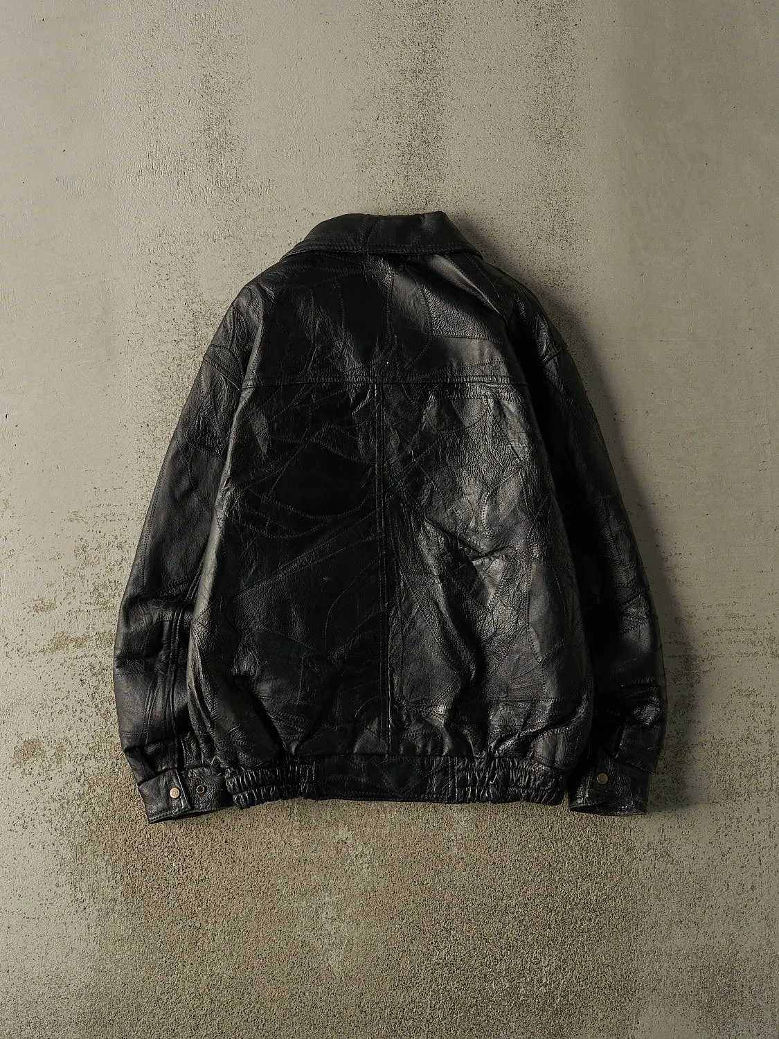 Vintage 90s Black Leather Bomber Jacket (M/L) sold by Rebalance Vintage product image thumbnail 2