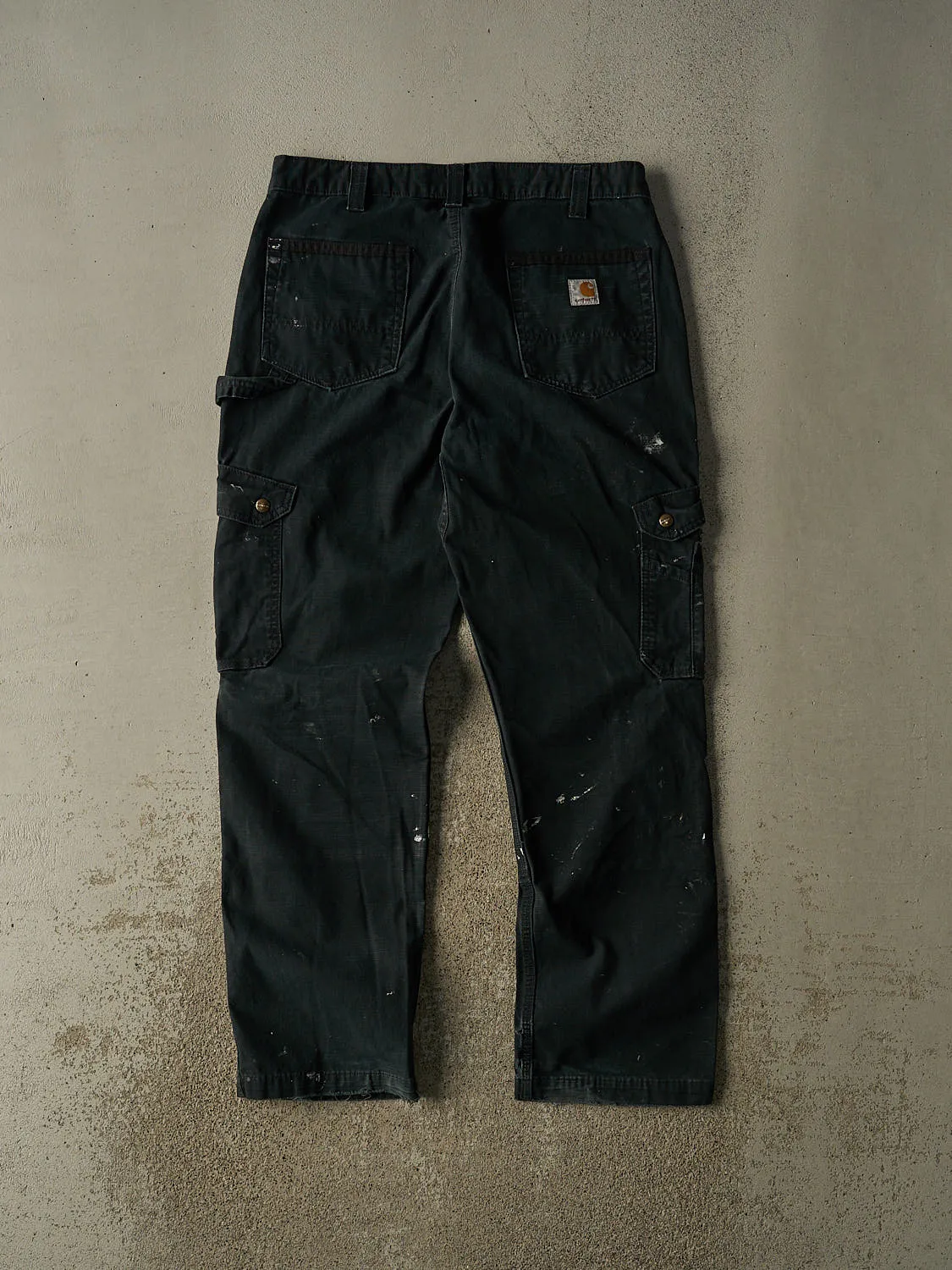 Vintage Y2K Faded Black Carhartt Double Knee Carpenter Cargo Pants (34x31.5) sold by Rebalance Vintage product image thumbnail 3