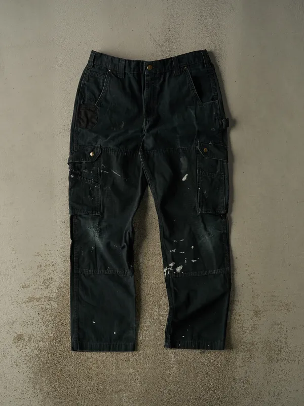Vintage Y2K Faded Black Carhartt Double Knee Carpenter Cargo Pants (34x31.5) made by Rebalance Vintage