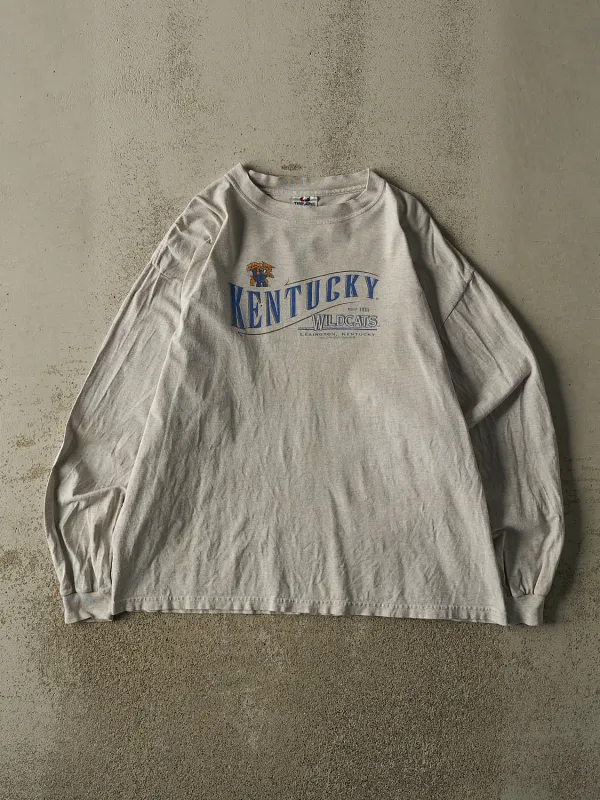 Vintage 90s Heather Grey University of Kentucky Wildcats Long Sleeve (L/XL) made by Rebalance Vintage